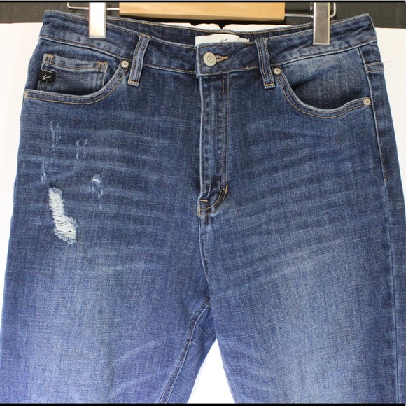 KANCAN Estilio Distressed Denim Blue Jeans Blue Knee Holes High Waist Size 30 - Picture 13 of 14